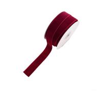 ComfyHarbor Rouleau de ruban de décoration de Noël 10 m en velours floqué sur un seul côté - 1,5 cm ou 2,5 cm de large - Pour emballage de cadeaux, arbre et couronne, décoration, loisirs créatifs