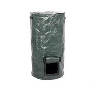 ComfyHarbor Sac à compost de jardin avec couvercle, collecteur de déchets en polyéthylène réutilisable pour restes de cuisine et débris de cour, bac de compostage extérieur portable avec poignée, vert
