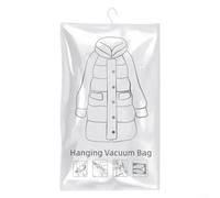 ComfyHarbor Sacs de rangement sous vide à suspendre pour vêtements, sac réutilisable en PA + PE avec crochet rotatif à 360°, valve turbo et fermeture éclair, économiseur d'espace pour armoire (70 x