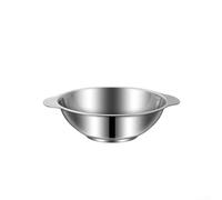 ComfyHarbor Saladier en acier inoxydable avec deux poignées antirouille pour petit déjeuner, 21 cm, argenté (21 cm)