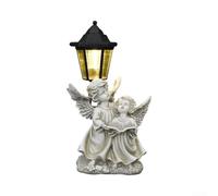 ComfyHarbor Statue Ange Résine 33cm Éclairage Auto Statue Ange Résine 33cm | Éclairage auto au crépuscule, doux, électricité, pour idéal allée pelouse, ambiance magique