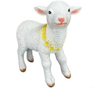ComfyHarbor Statue de chèvre en résine blanche pour sculpture de jardin pastorale - Décoration d'extérieur pour paysage, balcon, pelouse - 14 cm de haut