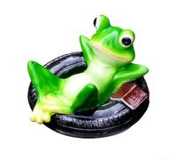 ComfyHarbor Statue de jardin en résine avec feuille de lotus, décoration d'étang flottante pour décoration d'aquarium, décoration d'extérieur résistante aux intempéries, pour terrasse, cour, 15 x 13 x