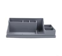 ComfyHarbor Support de brosse à dents en silicone pour salle de bain, comptoir de salle de bain, panier de rangement décalé pour coiffeuse, cuisine, bureau, accessoire de bain en silicone (gris)