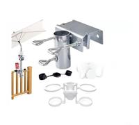 ComfyHarbor Support de parasol pour balustrade de balcon, support en métal pour parasol extérieur, résistant aux intempéries, peu encombrant, accessoire de meubles économiques