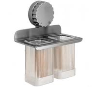 ComfyHarbor Support mural pour ustensiles de cuisine, avec ventouse, égouttoir à couverts, pour un drainage efficace et une organisation peu encombrante dans la décoration d'intérieur moderne (gris)