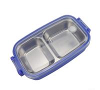 ComfyHarbor SUS304 Boîte en acier portable 20 cm Boîte alimentaire SUS304 | 2 compartiments séparés, anneau en silicone étanche, couvercle de verrouillage à quatre côtés, garde les aliments frais