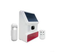 ComfyHarbor Système d'alarme solaire d'extérieur 433 MHz avec lumière clignotante LED, système d'alarme sans fil pour la sécurité de la maison, le garage, son à décibels élevés et dissuasion visible