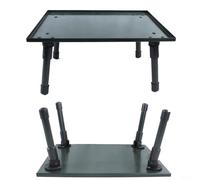 ComfyHarbor Table de bivouac pour pêche à la carpe avec dessus en alliage d'aluminium vert et pieds réglables pliables en plastique, pieds antidérapants, design compact et léger, tente pliante