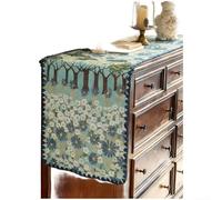 ComfyHarbor Table florale rustique pour chemin, nappe de ferme pastorale, avec coquillage, pour bordure de bord, décoration de salle à manger en polyester de qualité supérieure, pour tables basses