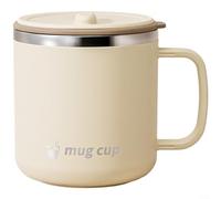 ComfyHarbor Tasse à café de voyage en acier inoxydable à double paroi avec couvercle, passoire à thé intégrée, cuillère à café pliable, design à large ouverture, pour la maison, le bureau, l'extérieur