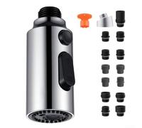 ComfyHarbor Tête de pulvérisation extractible en ABS pour évier de cuisine avec 14 connecteurs 3 fonctions pour des tâches de lavage polyvalentes (chromé)
