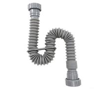 ComfyHarbor Tuyau d'évacuation télescopique à double tête pour évier 200-800 mm avec entrée de 45 mm pour lavabo de cuisine et salle de bain, tube de plomberie en plastique gris