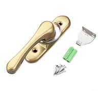 ComfyHarbor Verrou de porte en acier inoxydable pour fenêtre coulissante - Crochet de sécurité bidirectionnel avec rotation à 360° - Loquet de porte pour cadres en alliage d'aluminium (2 dorés)