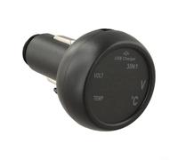 ComfyHarbor Voltmètre thermomètre 3 en 1 pour voiture, affichage numérique LED pour surveillance de la batterie du véhicule 12 V/24 V, jauge de température et de tension en temps réel avec prise de