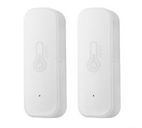 ComfyHarbor WiFi et capteur d'humidité pour alertes intelligentes en temps réel, thermomètre hygromètre avec pile AAA, support mural ou de table pour Alexa, blanc (lot de 2) (2 pièces)