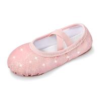 Comfyouth Chaussures de ballet pour fille - Paillettes - Chaussures de ballet - Semelle divisée - Sans cravate - Pour la gymnastique, la danse et la pratique, Rose, 31 EU