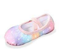 Comfyouth Chaussures de ballet pour fille - Paillettes - Chaussures de ballet - Semelle divisée - Sans cravate - Pour la gymnastique, la danse et la pratique, Arc-en-ciel, 20 EU