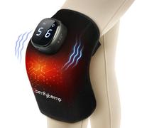 Comfytemp 3D Coussin Chauffant Massager de Genou Sans Fil avec Batterie de 15Wh, 9 Niveaux de Chaleur, 5 Modes de Vibration, Bandage Chauffant pour les Genoux avec Arrêt Automatique & Contrôle APP