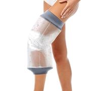 COMFYTHERA Housse de plâtre imperméable pour douche et plaie de cheville pour adulte - Sac de douche étanche pour chirurgie du pied, de la cheville, des brûlures - Réutilisable (D-genou M)