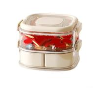 Comgooldool Boîte à bonbons divisée rouge avec couvercle hermétique en silicone, grande capacité, résistante à la poussière, assiette à fruits et noix pour fête du Nouvel An, organisation du salon