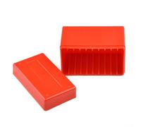 Comgooldool Boîte de rangement en plastique rouge pour pièces de monnaie classées PCGS, 10 compartiments de capacité avec rails latéraux pour organiser et séparer les dalles en toute sécurité en place