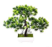 Comgooldool Bonsaï artificiel avec fleurs en soie réalistes, 26 cm, plante compacte verte en pot pour décoration d'intérieur, centres de table de mariage, décoration de jardin en plein air et