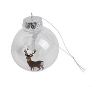Comgooldool Boule de Noël en plastique transparent 7 cm avec motif animal