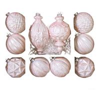 Comgooldool Boules de Noël en plastique peintes à suspendre pour intérieur | Lot de 10 décorations de Noël classiques à suspendre pour cheminée, fenêtre, 8 cm, noir, vert, or, bleu, rose, plastique