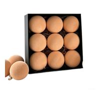 Comgooldool Boules de Noël en plastique velours floqué pour intérieur et | Lot de 9 boules de Noël floquées, festives, à suspendre, pour porte d'entrée, fenêtre, sapin de Noël, 8 cm, plastique