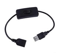 Comgooldool Câble d'extension d'alimentation USB de 30 cm avec interrupteur, cordon marche/arrêt mâle vers femelle pour lampe de bureau, ventilateur, enregistreur de conduite, interrupteur à bascule 5