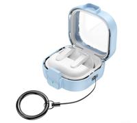 Comgooldool Coque de sécurité antichoc pour Samsung Galaxy Buds 4 et Buds 4 Pro, coque blindée en ABS avec porte-clés, couverture complète pour les ions pour le sport et l'extérieur, blanc (bleu clair