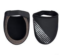 Comgooldool Couvre-chaussures de cyclisme thermiques demi-pied coupe-vent extensibles avec détails réfléchissants pour route, VTT, trajet, équitation, noir, taille L (taille M convient au 37-40)