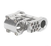 Comgooldool Double tige réglable en alliage d'aluminium 25,4 mm - Design creux poreux pour vélo pliable - Extension de guidon légère - Pour les trajets en ville et les voyages - Rouge (noir)