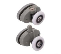 Comgooldool Ensemble de roulettes pour porte de douche avec glissières supérieures et inférieures et roues, diamètre de poulie de 23 mm, construction réglable en plastique et en laiton pour verre de 4