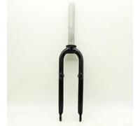 Comgooldool Fourche de vélo en aluminium de 50,8 cm, direction droite de 28,6 mm, largeur du moyeu de 74 mm, frein en V, prête pour roue avant de vélo pliable, pièce de cyclisme légère, blanc (noir)
