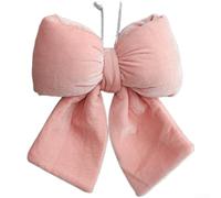 Comgooldool Grand nœud de Noël rose en velours 28 cm Décoration de vacances