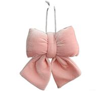 Comgooldool Grand nœud de Noël rose en velours 28 cm Décoration de vacances