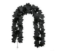 Comgooldool Guirlande gothique pliable avec feuilles noires et roses rouges