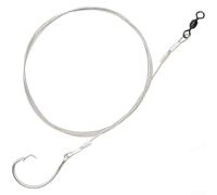 Comgooldool Hameçons de pêche en acier inoxydable 14/0 16/0 18/0 avec grue pivotante pour requin, esturgeon, thon, eau salée, terminal de pêche en mer (16/0)
