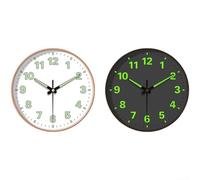 Comgooldool Horloge murale lumineuse 30 cm phosphorescente silencieuse à quartz avec grands chiffres et verre trempé pour chambre à coucher, bureau, salon, décoration moderne (C)
