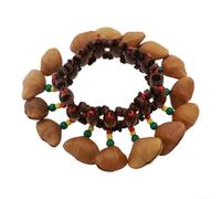 Comgooldool Instrument de Percussion Main en Coquilles Naturelles Dola Fruits avec Anneaux Intérieurs en Bois Hochet de Cheville Africain pour Performances Musiques et Education pour Congas et
