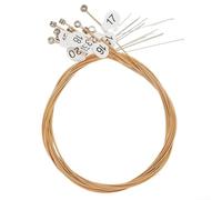 Comgooldool Jeu de cordes de lyre en laiton et nylon de rechange pour harpe de 15, 16, 19, 21, 24 cordes à bord lisse, faible usure, accessoire de musicien de qualité professionnelle, ton doré