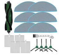 Comgooldool Kit de 16 pièces de rechange pour iRobot-Roomba 105-Combo, Q0520, Y0140 ; comprend une brosse à rouleau principale, des brosses latérales, des filtres et un chiffon de nettoyage efficace