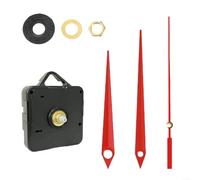 Comgooldool Kit de mouvement d'horloge à quartz silencieux avec tige de 22 mm pour réparation d'horloge murale, mécanisme de rechange 56 x 56 x 16 mm pour cadrans d'épaisseur de 9 à 11 mm (rouge)