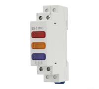 Comgooldool Lampe de signalisation LED 230 V pour montage sur rail DIN, lumière témoin lumineux avec LED haute luminosité, isolation ignifuge, installation facile, boîtier en plastique, blanc (rouge +