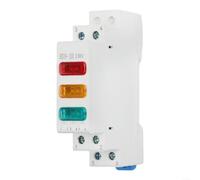 Comgooldool Lampe de signalisation LED 230 V pour montage sur rail DIN, lumière témoin lumineux avec LED haute luminosité, isolation ignifuge, installation facile, boîtier en plastique, blanc (rouge +