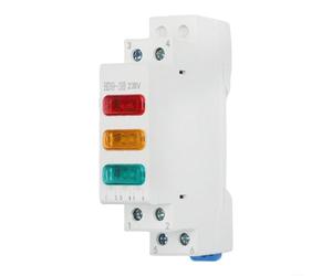 Comgooldool Lampe de signalisation LED 230 V pour montage sur rail DIN, lumière témoin lumineux avec LED haute luminosité, isolation ignifuge, installation facile, boîtier en plastique, blanc (rouge +