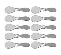 Comgooldool Lot de 10 hélices rotatives en acier inoxydable pour leurres de surface, formes rondes dorées et argentées et feuilles de saule, 2,6 cm et 3,2 cm (A argenté)