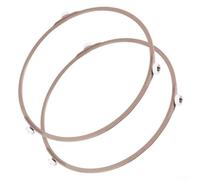 Comgooldool Lot de 2 anneaux de plateau tournant pour micro-ondes avec rouleaux de 14 mm, support de rouleau circulaire en plastique de 17,8 cm de diamètre pour une rotation fluide, guide de coupleur
